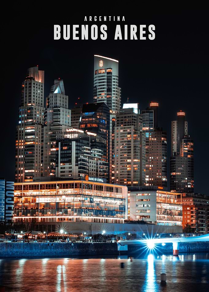 Buenos Aires Skyline Night View