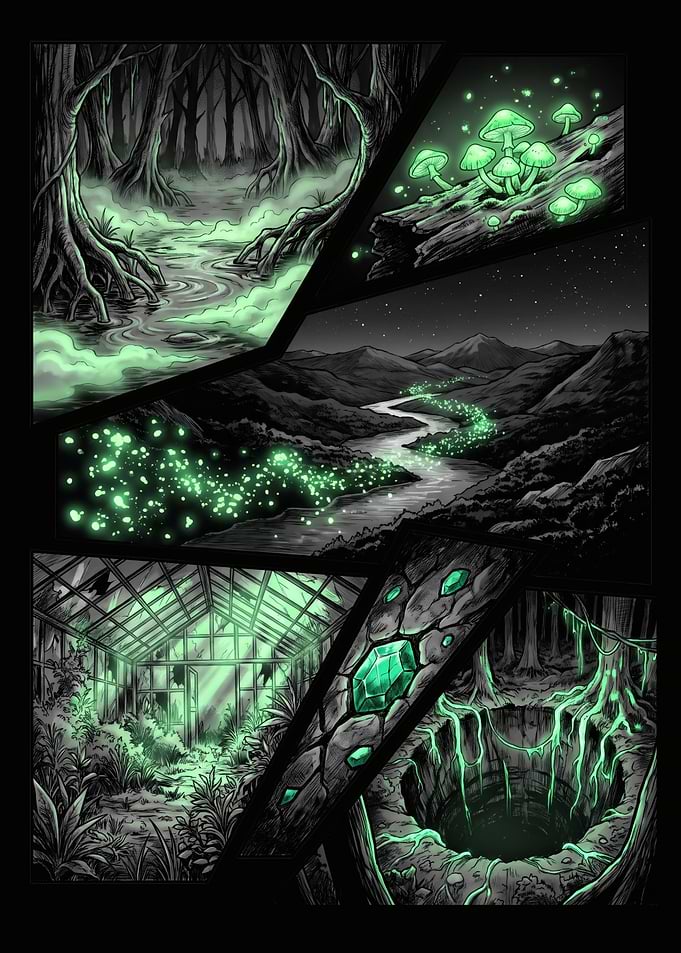 Mystical Green Fantasy Forest