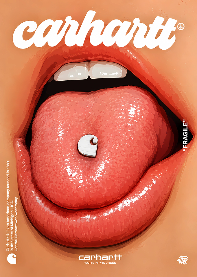 Carhartt Fragile Tongue Piercing Poster