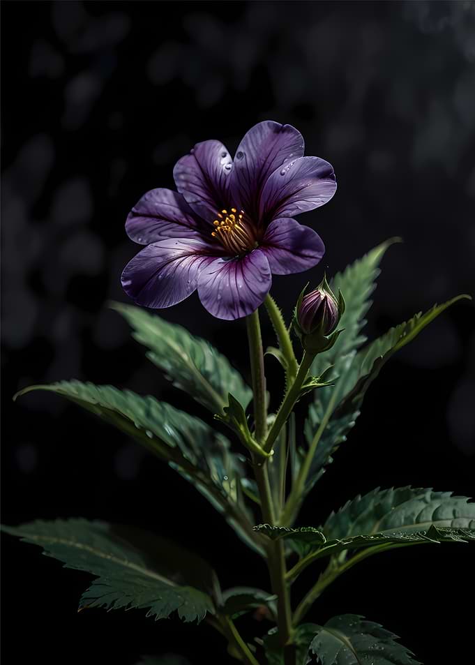 Elegant Purple Flower Against Dark Background
