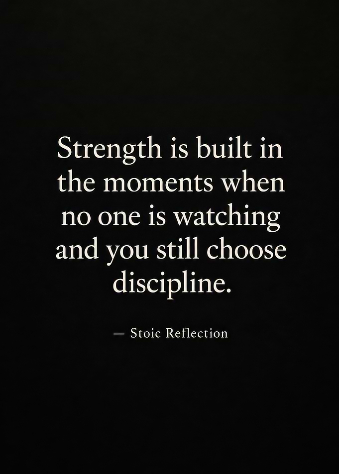 Stoic Discipline Inspirational Quote Poster
