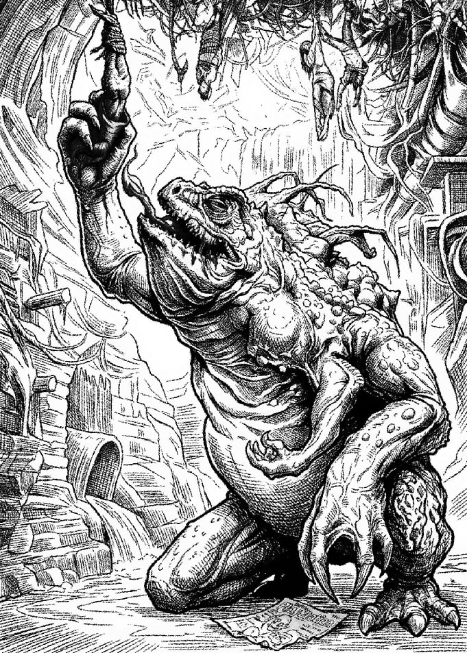 Slithering Sewer Monster Illustration