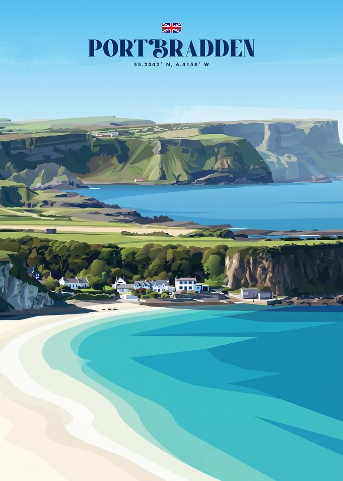 Portbradden Coastal Landscape Travel Poster