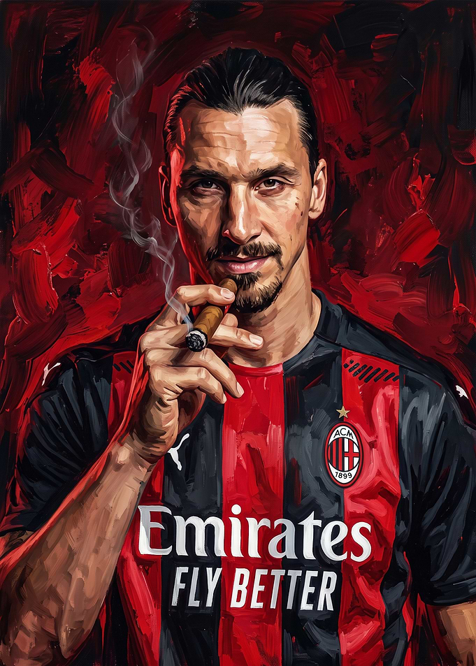 Zlatan Ibrahimovic football Portrait painting