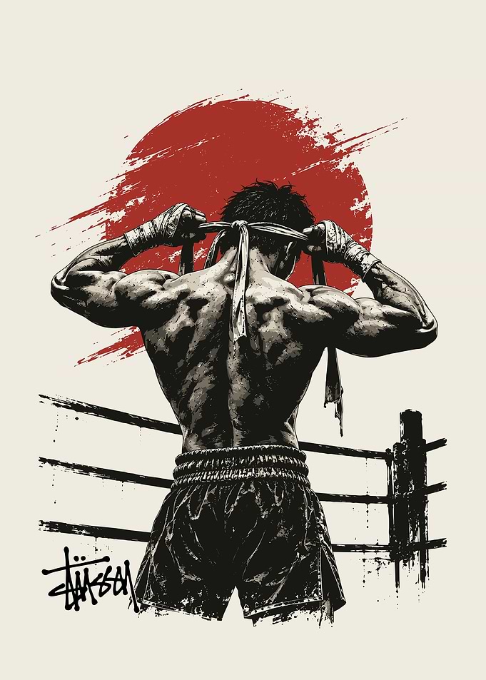 Muay Thai Fighter Preparing for Battle