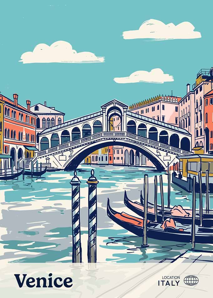 Vintage Travel Poster of Venice