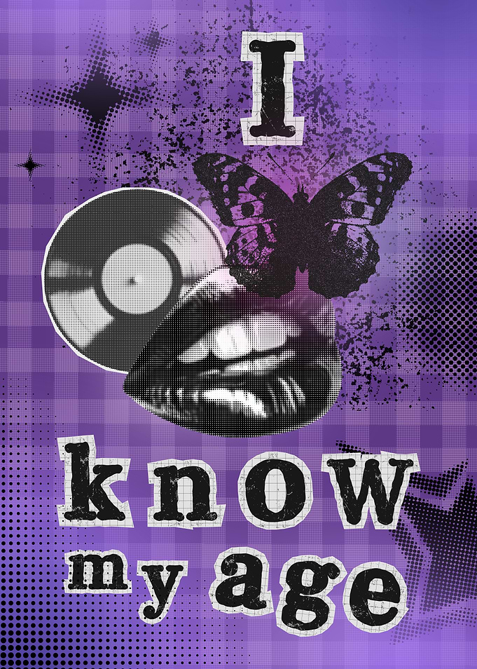 I Know My Age Collage Art