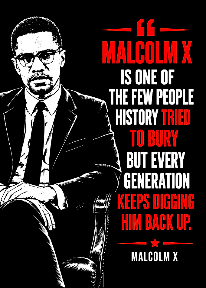 Malcolm X Inspirational Quote Poster
