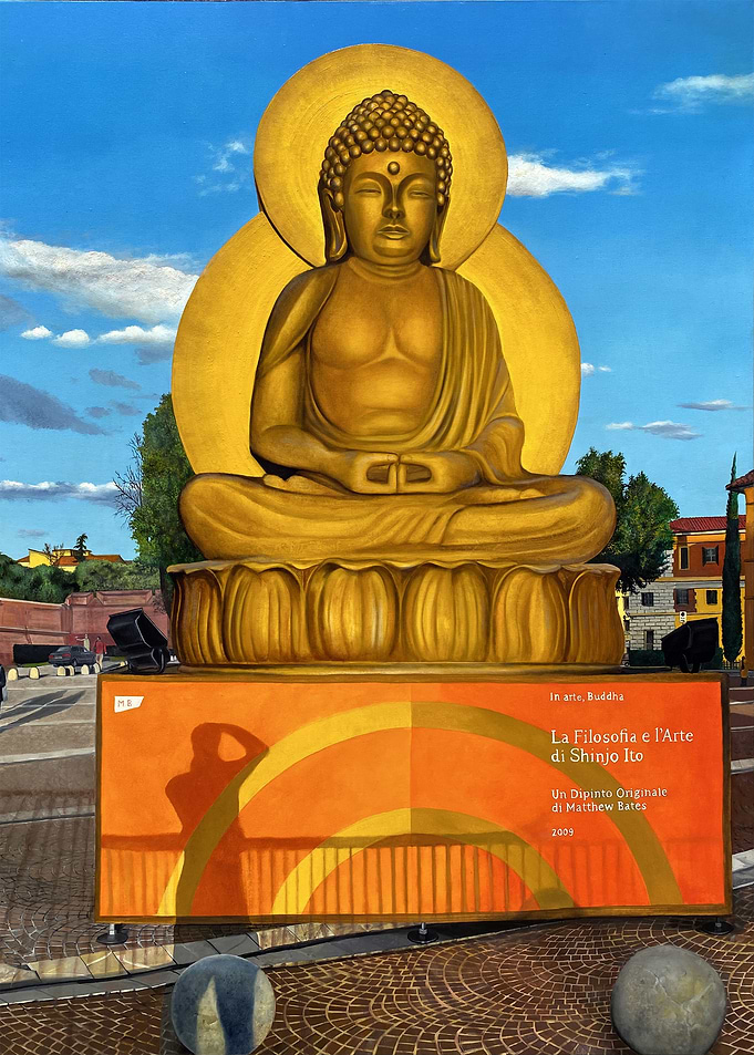 Golden Buddha Statue Painting
