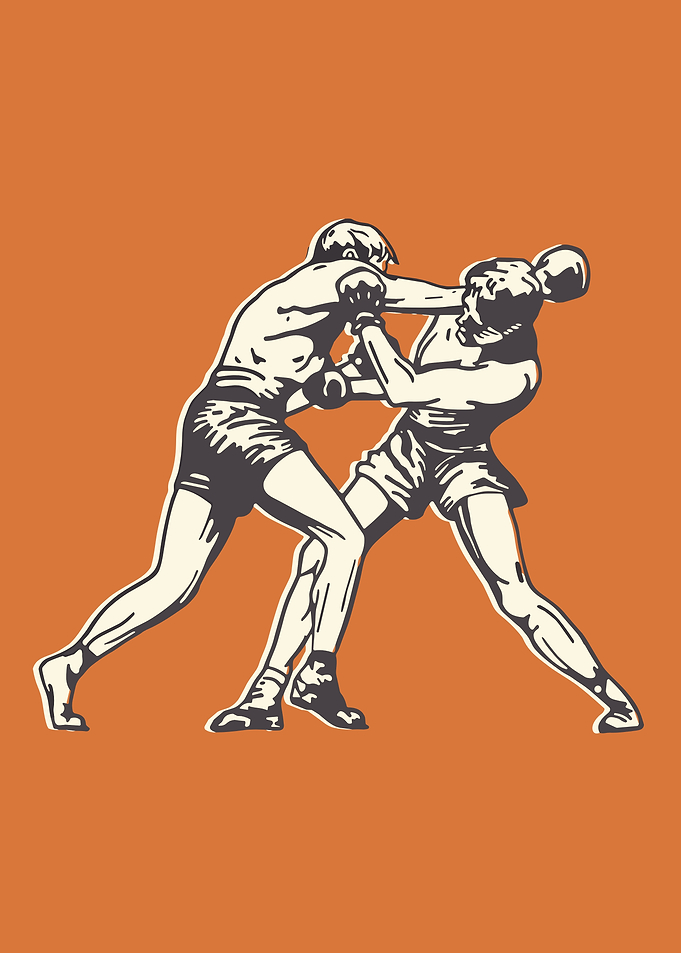 Vintage Boxing Match Illustration