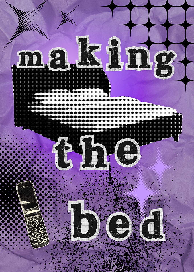 Making the Bed Retro Collage Art