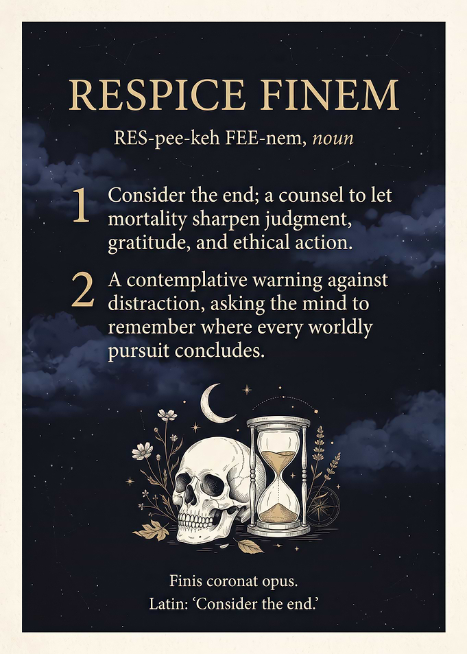 Respice Finem Latin Quote Poster
