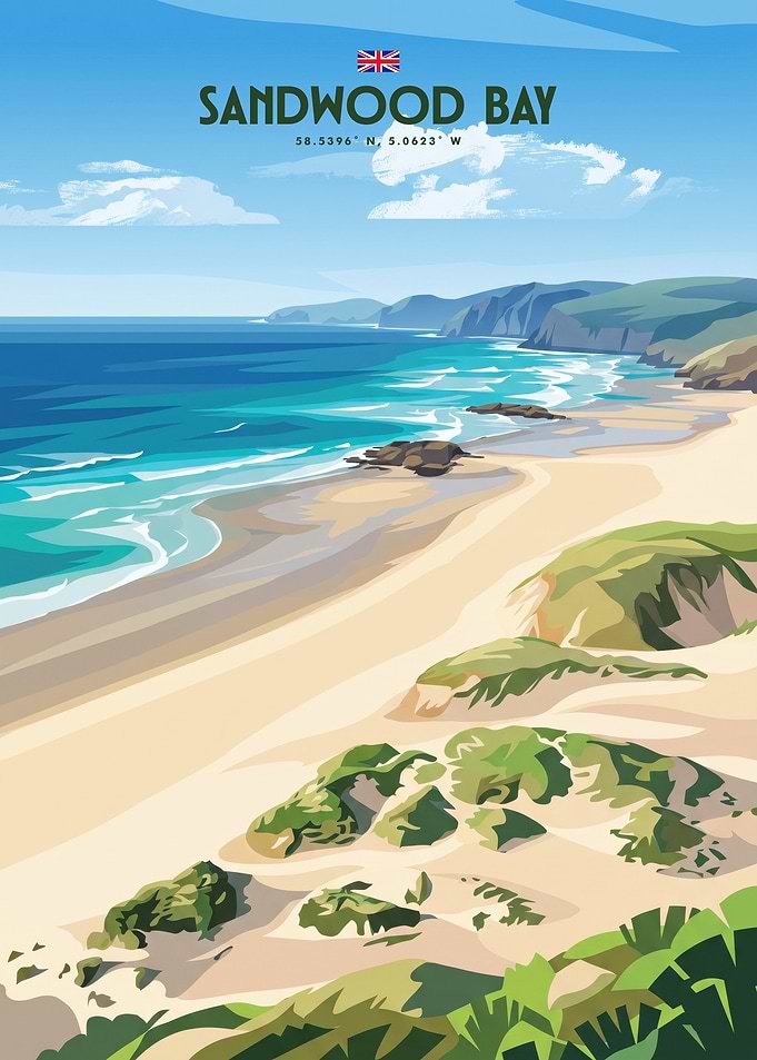 Sandwood Bay Scotland Travel Poster