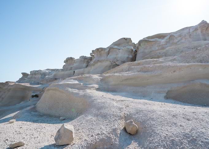 Eroded White Sandstone Rock Formation