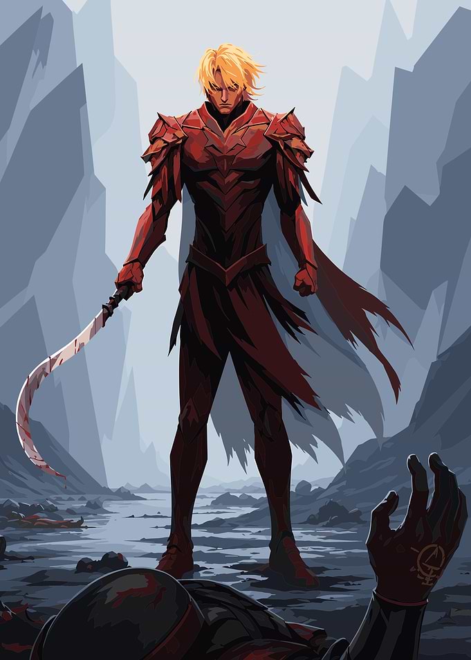The Red Reaper Darrow O Lykos Metal Poster