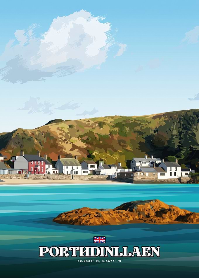 Porthdinllaen Coastal Travel Poster