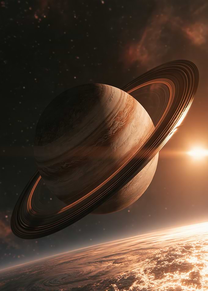 Ringed Planet in Deep Space