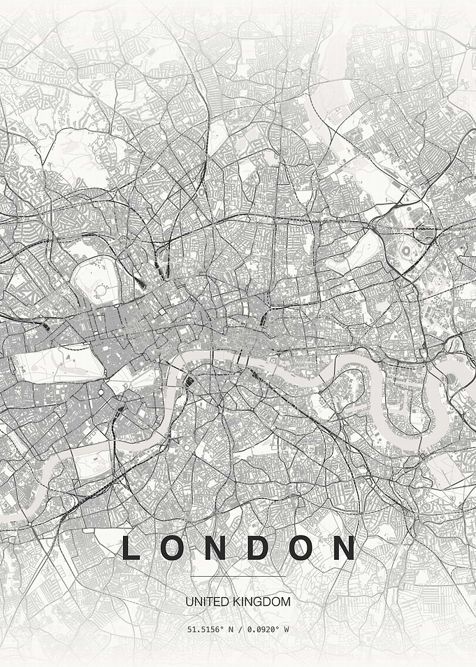 Minimalist London City Map Poster