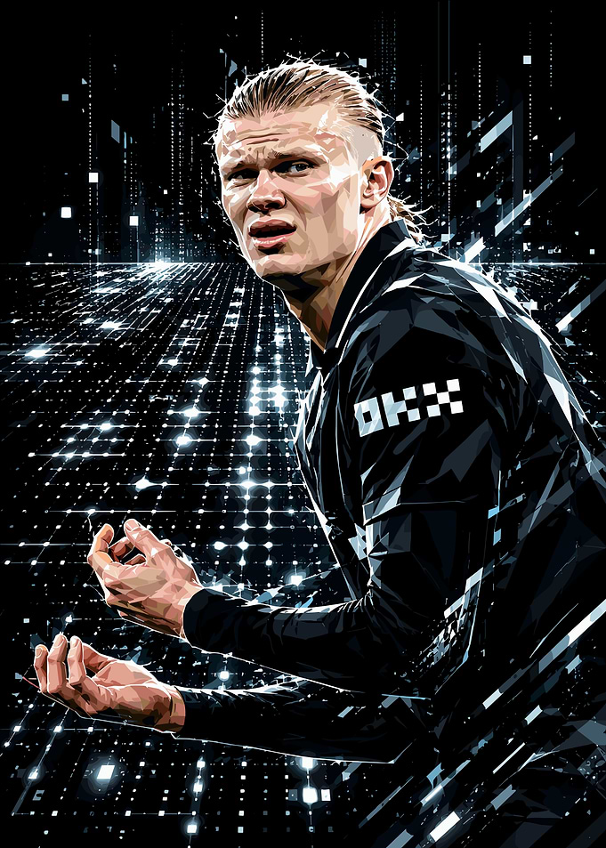 Erling Haaland Digital Art Portrait