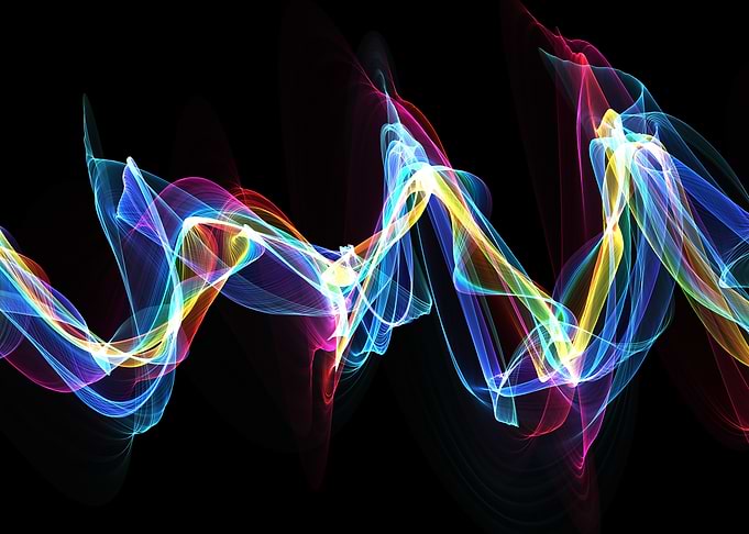 Abstract Colorful Light Wave Pattern