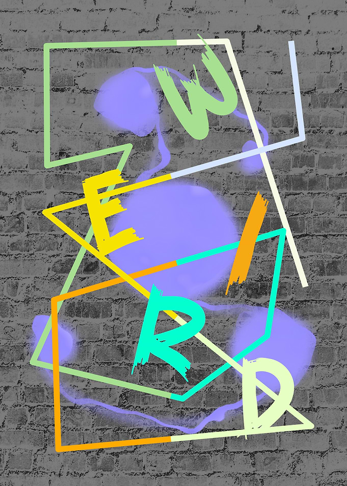 Abstract WEIRD Neon Typography Art