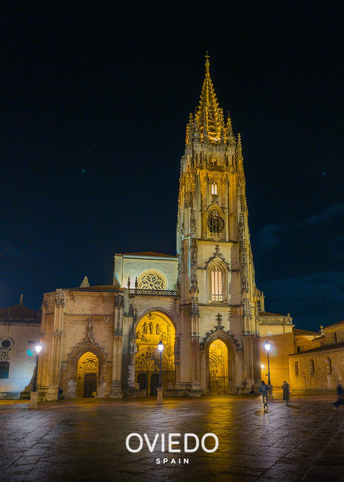 Oviedo Cathedral at Night