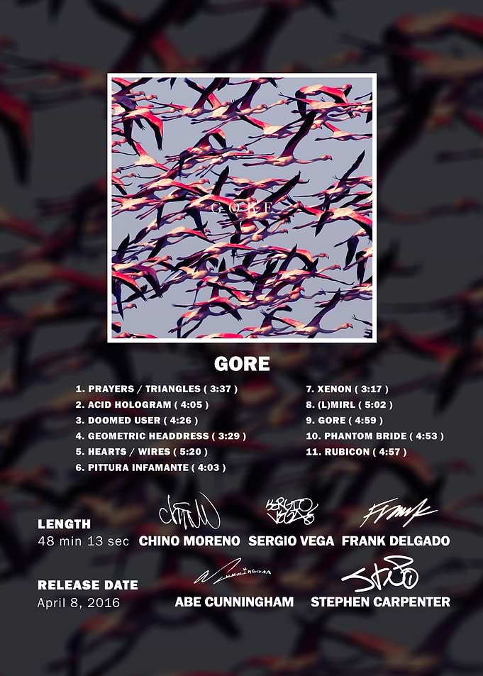 Deftones Gore Album Tracklist Poster