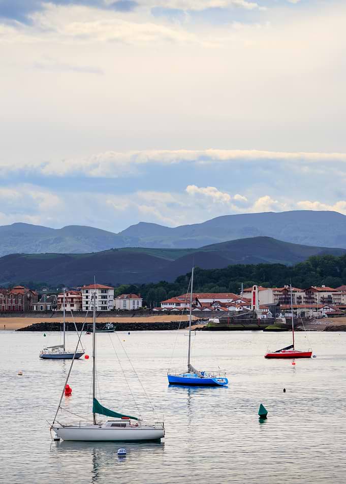 Sailboats in a Coastal Bay