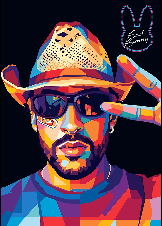 Bad Bunny Pop Art Portrait
