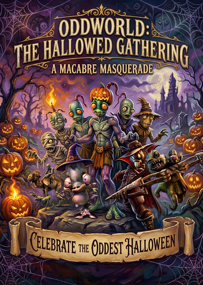 Oddworld The Hallowed Gathering Halloween Poster