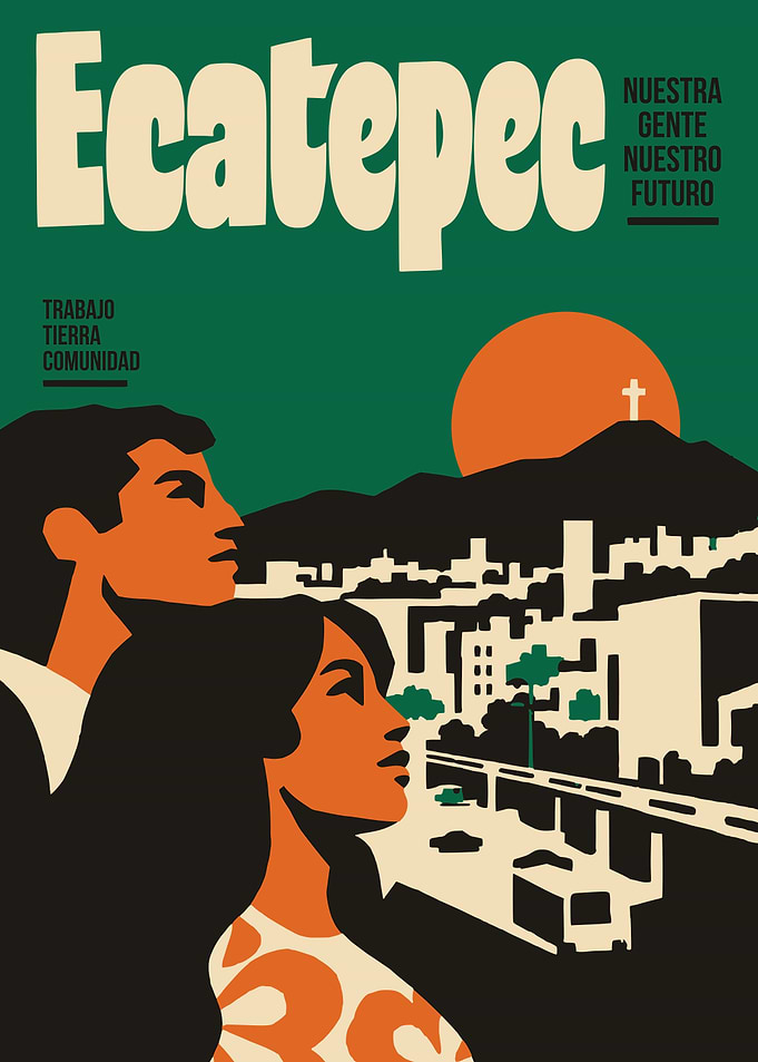 Ecatepec Retro Style Travel Poster