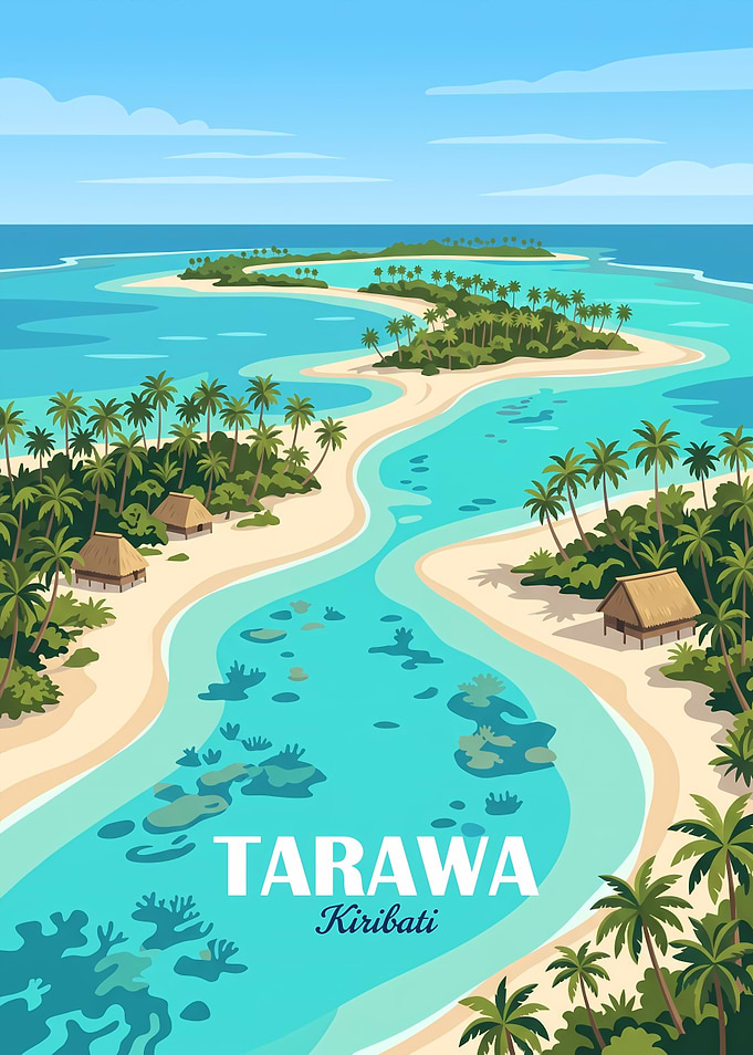 Tarawa Kiribati Tropical Island Poster