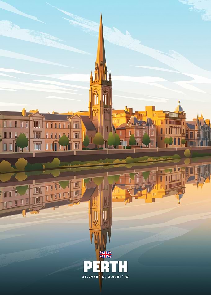 Perth Scotland Travel Poster