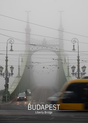 Foggy Liberty Bridge in Budapest