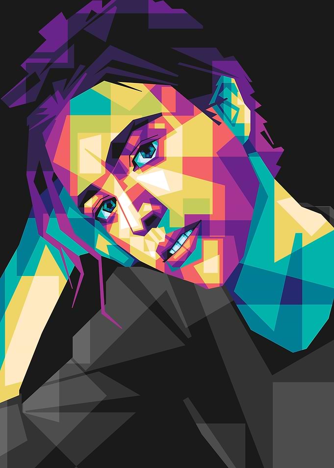 Colorful WPAP Portrait of a Woman
