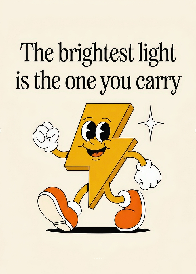 Inspirational Retro Lightning Bolt Illustration