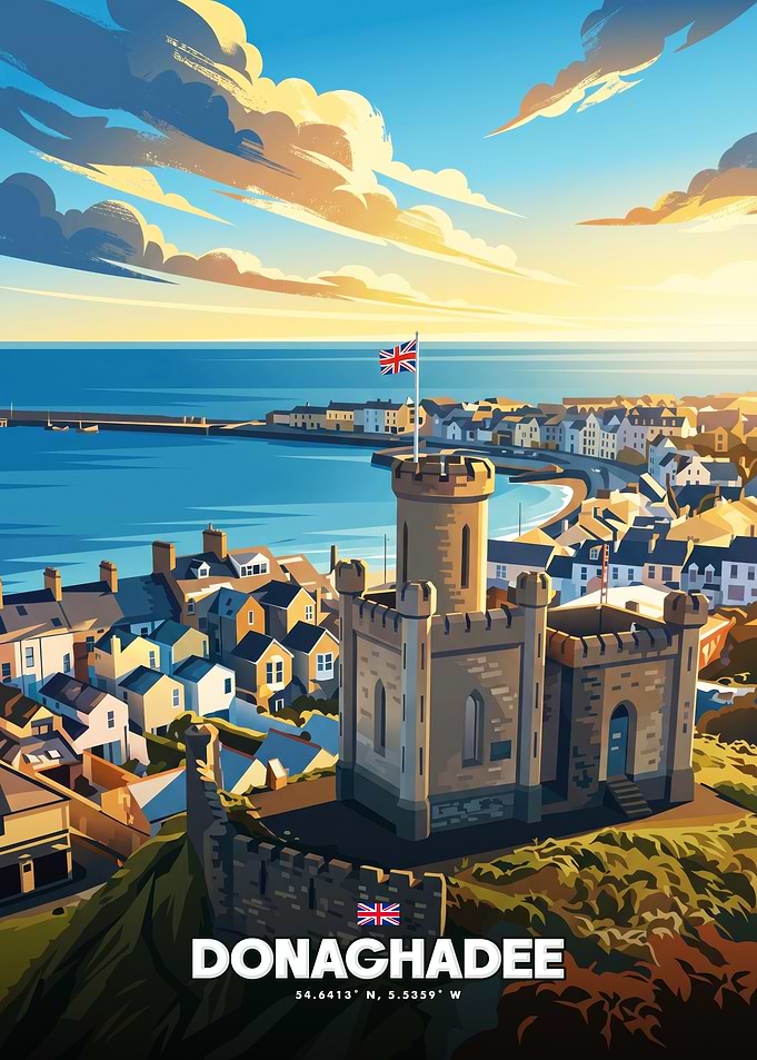 Donaghadee Coastal Town Travel Poster