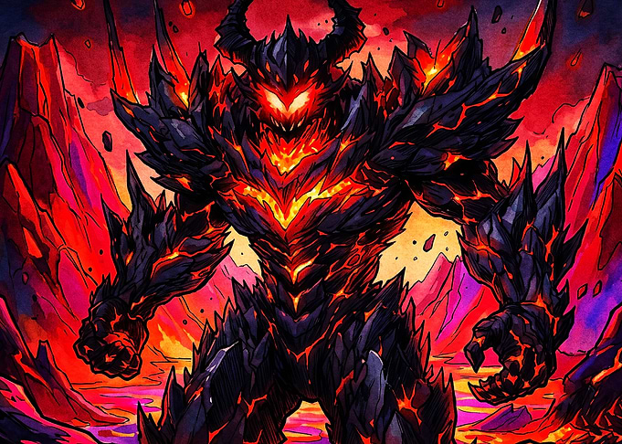 Magma Demon Fire Monster Art
