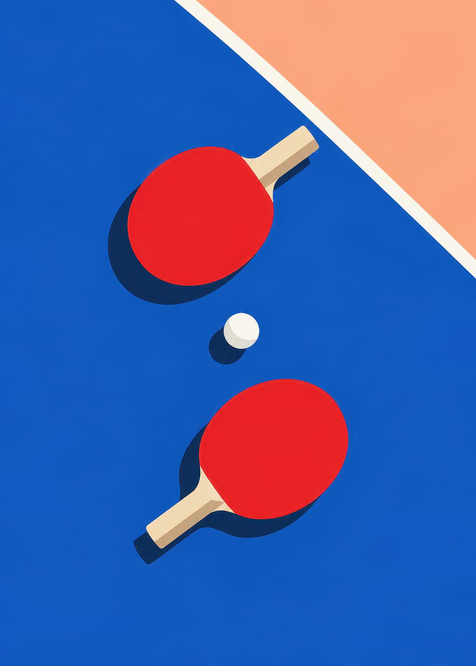 Minimalist Table Tennis Rackets and Ball