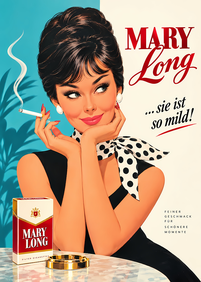 Vintage Mary Long Cigarette Advertisement
