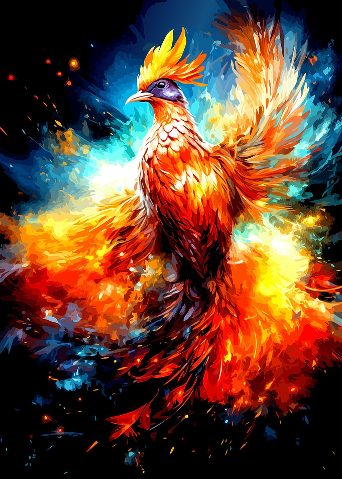 Majestic Fiery Phoenix Rising