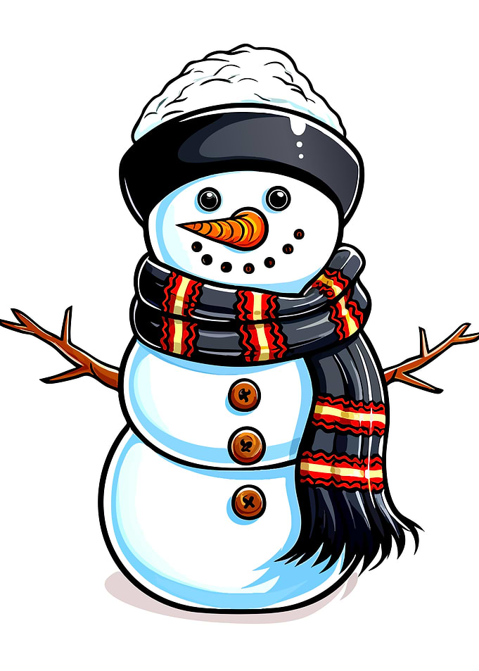Cute Cartoon Snowman Illustration