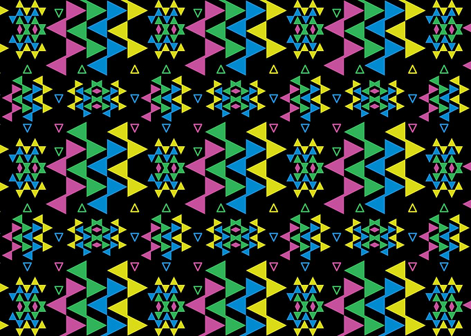 Colorful Geometric Neon Triangle Pattern