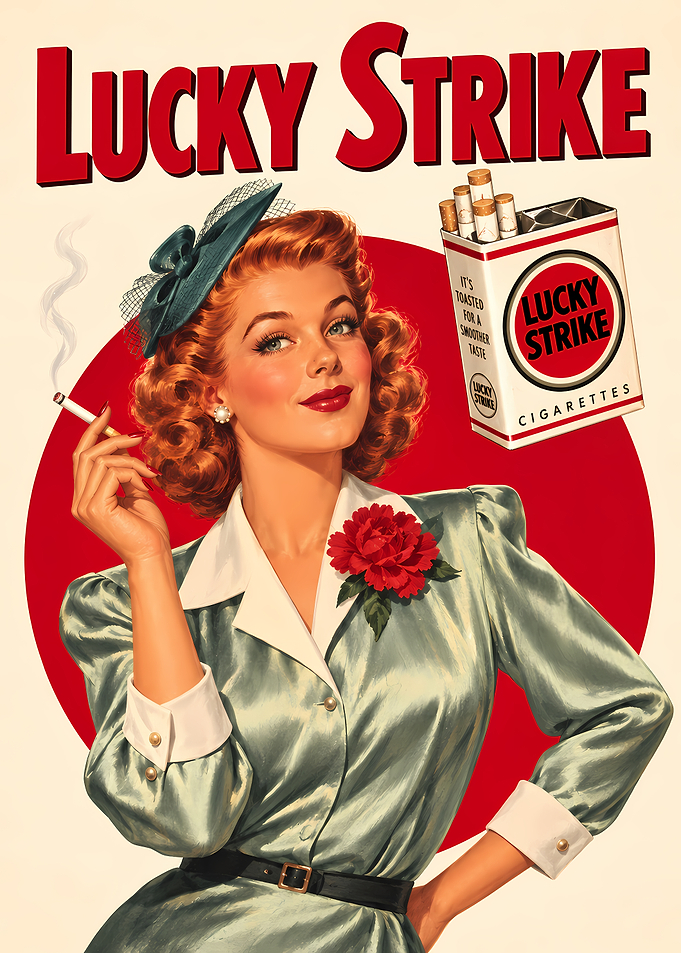 Vintage Lucky Strike Cigarette Advertisement