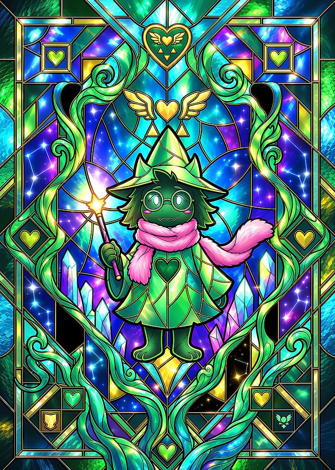 Ralsei Stained Glass Art