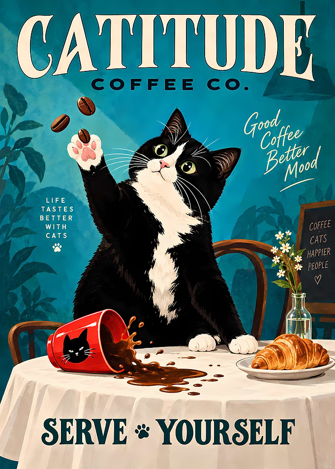 Catitude Coffee Co. Poster