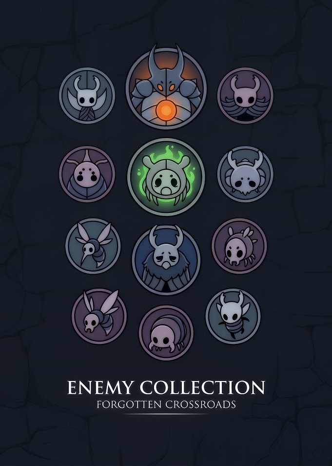 Hollow Knight Forgotten Crossroads Enemy Collection