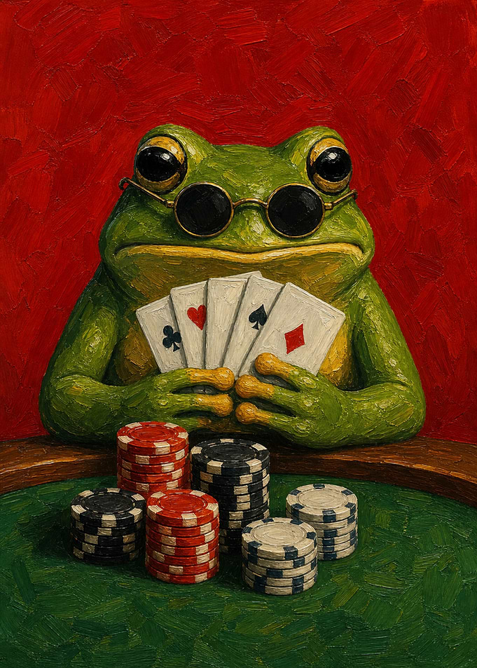 Cool Frog Playing Poker