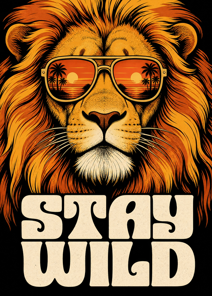 Wild Lion Sunglasses Poster