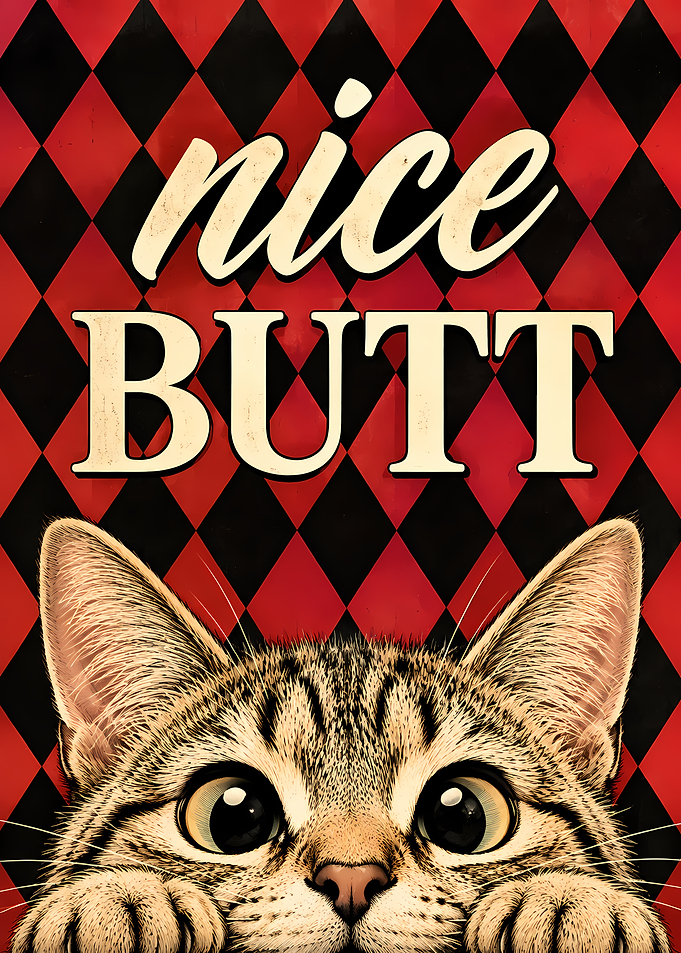 Funny Cat Nice Butt Wall Art